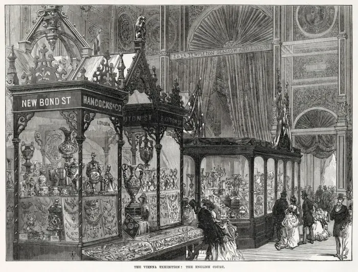 Framed Print : Interior of the temporary Vienna Universal Exhibition, showing the English court Framed Print : Interior of the temporary Vienna Universal Exhibition, showing the English court