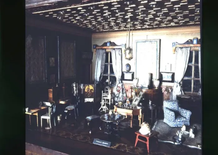 Framed Print : Interior of Titanias Palace dolls house