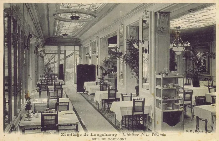 Framed Print : Interior of the Veranda Ermitage de Longchamp, Paris, 1920s Framed Print : Interior of the Veranda Ermitage de Longchamp, Paris, 1920s