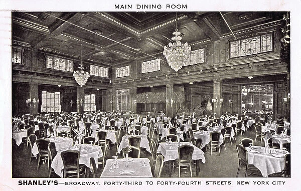 Interior view of the main dining room at Shanleys, New York