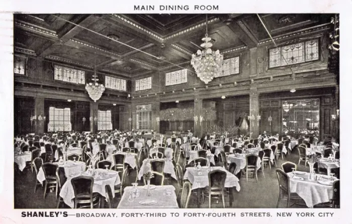 Framed Print : Interior view of the main dining room at Shanleys, New York Framed Print : Interior view of the main dining room at Shanleys, New York