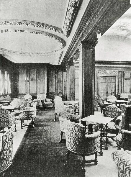 Interior view of ?smoke room? of Cunard liner ?Lusitania?