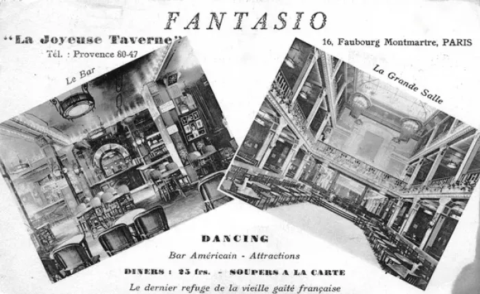 Framed Print : Interior views of Fantasio, a Bar Amercian and dancing, Mont