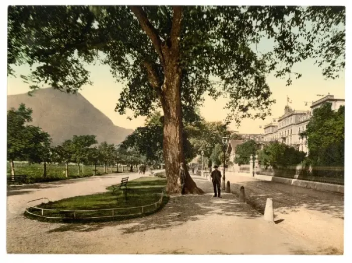Framed Print : Interlaken, Grand Hotel Victoria, Bernese Oberland, Switzerl Framed Print : Interlaken, Grand Hotel Victoria, Bernese Oberland, Switzerl