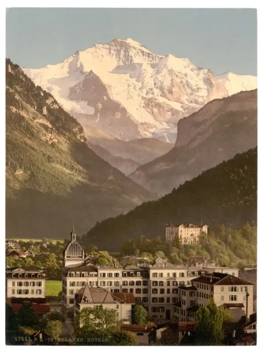 Framed Print : Interlaken, hotels, Bernese Oberland, Switzerland Framed Print : Interlaken, hotels, Bernese Oberland, Switzerland