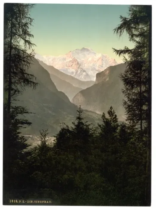 Framed Print : Interlaken, the Jungfrau, from the Rugen, Bernese Oberland Framed Print : Interlaken, the Jungfrau, from the Rugen, Bernese Oberland