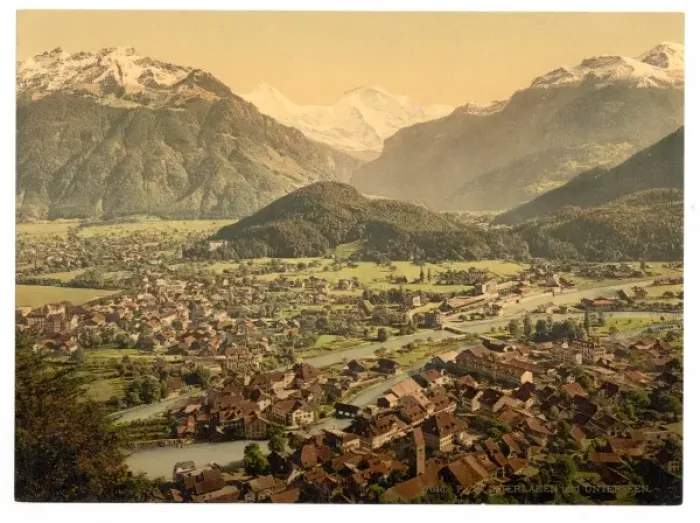 Framed Print : Interlaken and Unterseen, Bernese Oberland, Switzerland Framed Print : Interlaken and Unterseen, Bernese Oberland, Switzerland