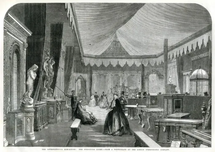 Framed Print : International Exhibition - furniture court 1862 Framed Print : International Exhibition - furniture court 1862