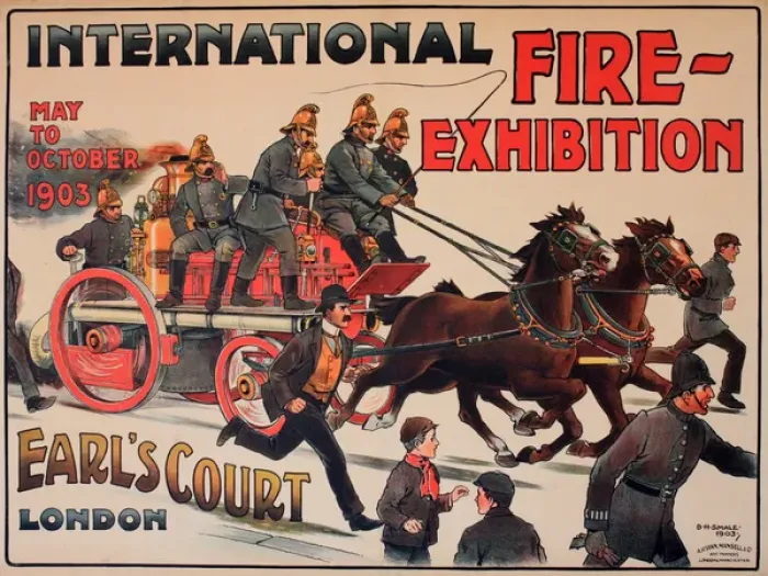 Framed Print : International Fire Exhibition advertising poster Framed Print : International Fire Exhibition advertising poster