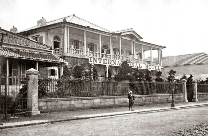 Framed Print : The International Hotel, Yokohama 1870s. Date: 1870s Framed Print : The International Hotel, Yokohama 1870s. Date: 1870s