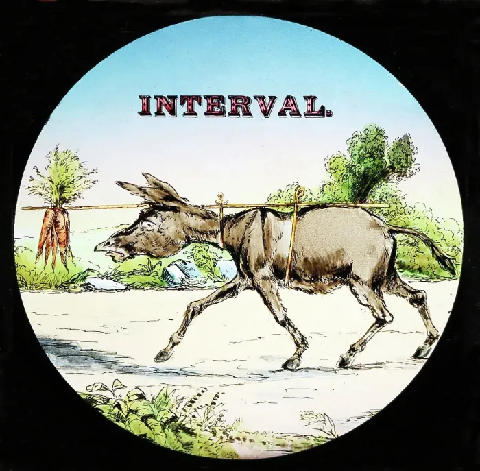 Framed Print : Interval magic lantern slide, Victorian period Framed Print : Interval magic lantern slide, Victorian period