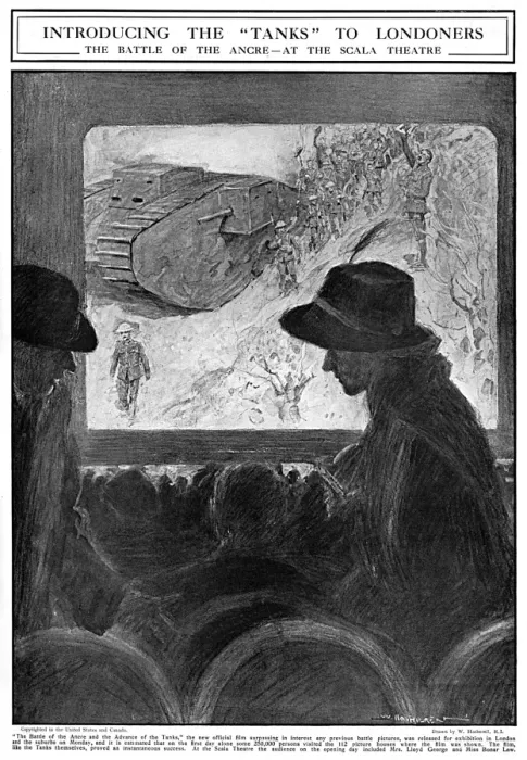 Framed Print : Introducing Tanks to Londoners - Film of Battle of Ancre Framed Print : Introducing Tanks to Londoners - Film of Battle of Ancre