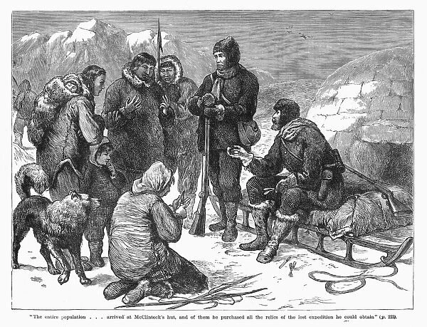 Inuit people outside McClintocks hut