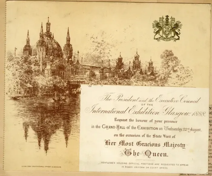 Framed Print : Invitation, Glasgow International Exhibition, 1888 Framed Print : Invitation, Glasgow International Exhibition, 1888