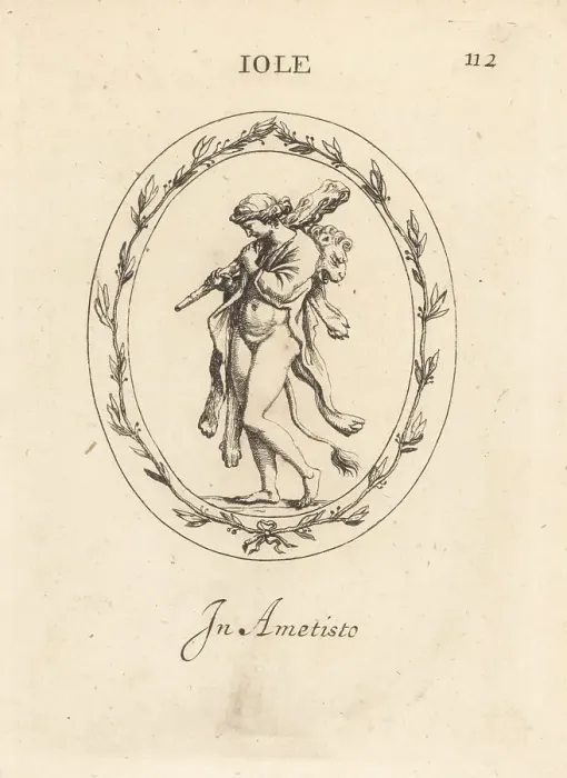 Framed Print : Iole wearing Heracles Nemean lionskin and holding his club Framed Print : Iole wearing Heracles Nemean lionskin and holding his club
