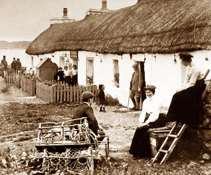 Framed Print : Iona cottages, Island of Iona, Scotland, Victorian period Framed Print : Iona cottages, Island of Iona, Scotland, Victorian period