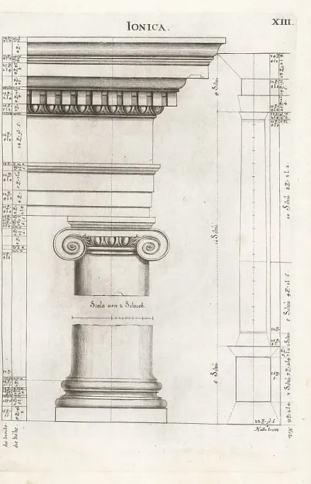 Framed Print : Ionic order column with entablature Framed Print : Ionic order column with entablature