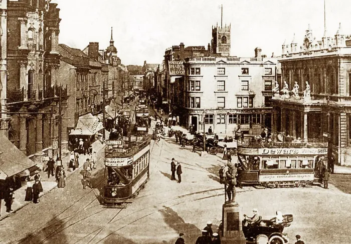 Framed Print : Ipswich Cornhill and Tavern Street early 1900s Framed Print : Ipswich Cornhill and Tavern Street early 1900s