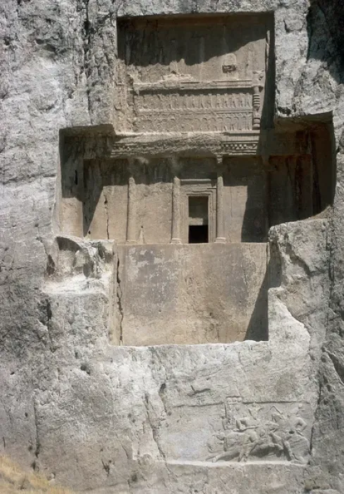 Framed Print : Iran. Naqsh-e Rustam. Achaemenid tombs. Xerxes I (486-464 BC Framed Print : Iran. Naqsh-e Rustam. Achaemenid tombs. Xerxes I (486-464 BC