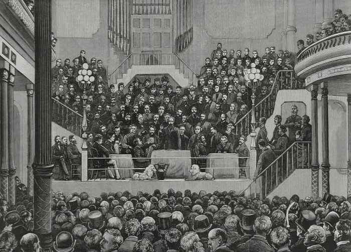 Framed Print : Ireland. Agricultural crisis. Meeting held in Dublin Framed Print : Ireland. Agricultural crisis. Meeting held in Dublin