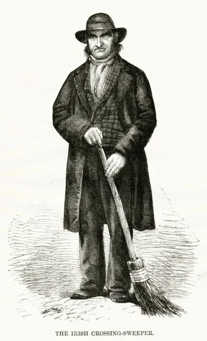 Framed Print : Irish crossing sweeper 1850s Framed Print : Irish crossing sweeper 1850s
