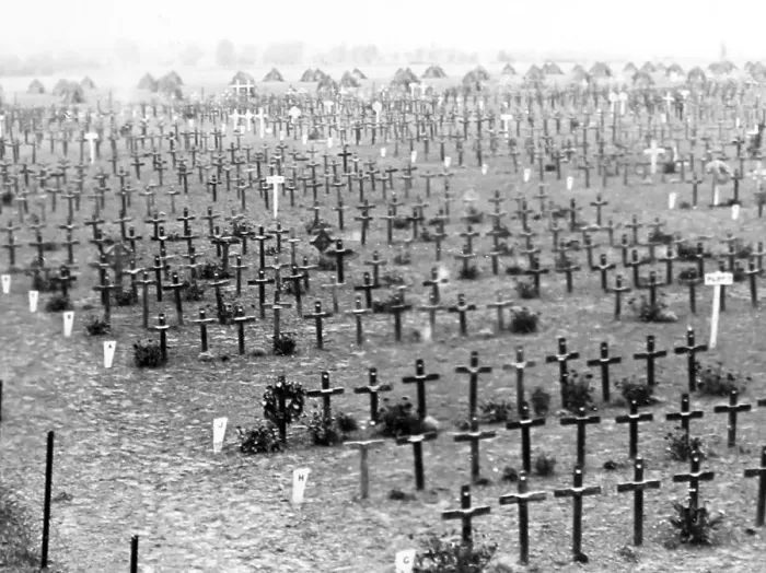 Framed Print : Irish Farm Cemetery Ypres during the First World War Framed Print : Irish Farm Cemetery Ypres during the First World War
