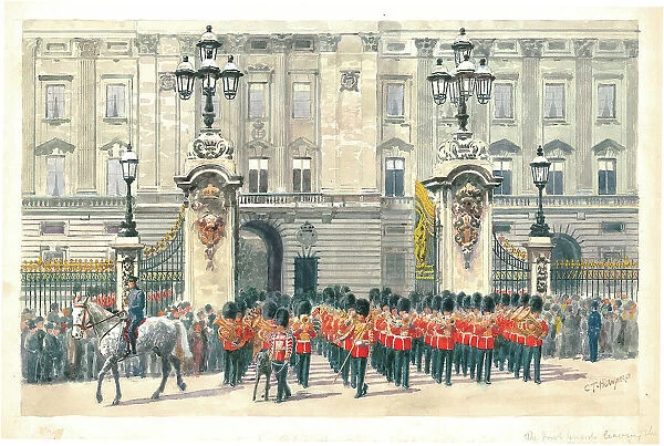 Irish Guards leaving Buckingham Palace