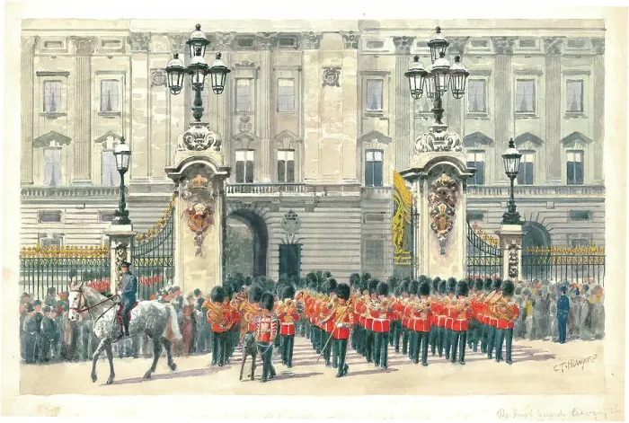 Framed Print : Irish Guards leaving Buckingham Palace Framed Print : Irish Guards leaving Buckingham Palace