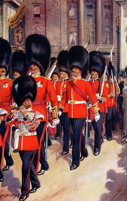 Framed Print : The Irish Guards leaving Buckingham Palace, London Framed Print : The Irish Guards leaving Buckingham Palace, London