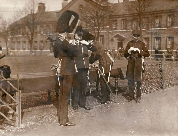 Irish Guards with shamrock