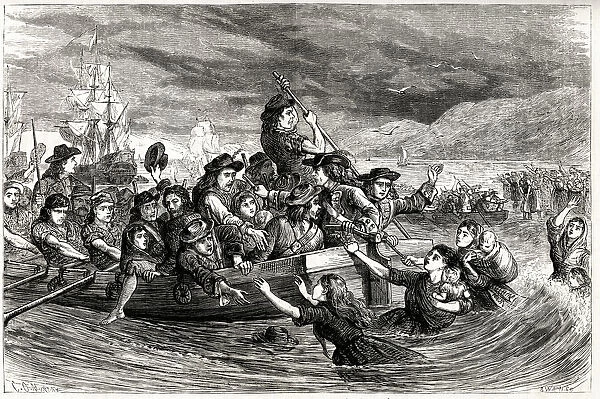 Irish Jacobite troops leaving Limerick for France, also known as the Flight of the Wild