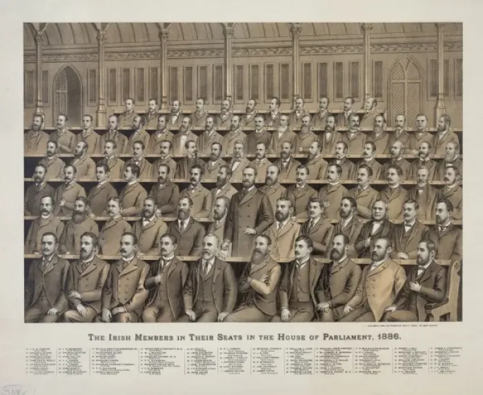 Framed Print : The Irish members in their seats in the House of Parliament Framed Print : The Irish members in their seats in the House of Parliament