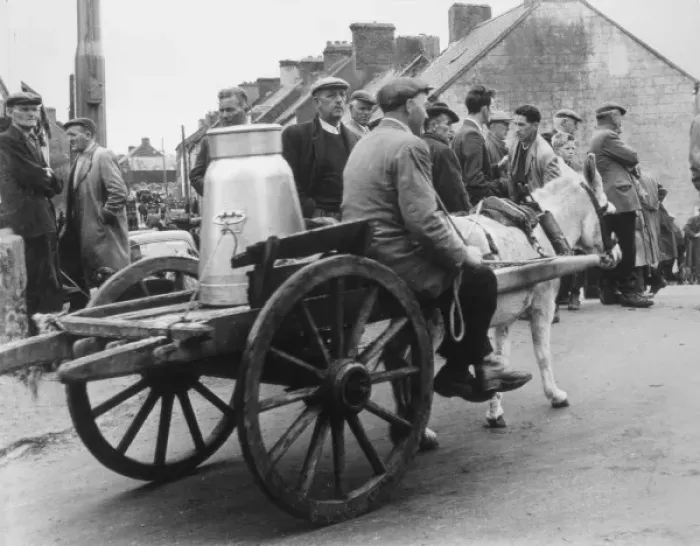 Framed Print : Irish Milk Cart, 1950S