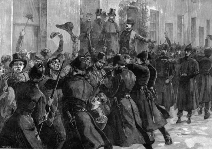 Framed Print : Irish Police / Crowd Scene Framed Print : Irish Police / Crowd Scene