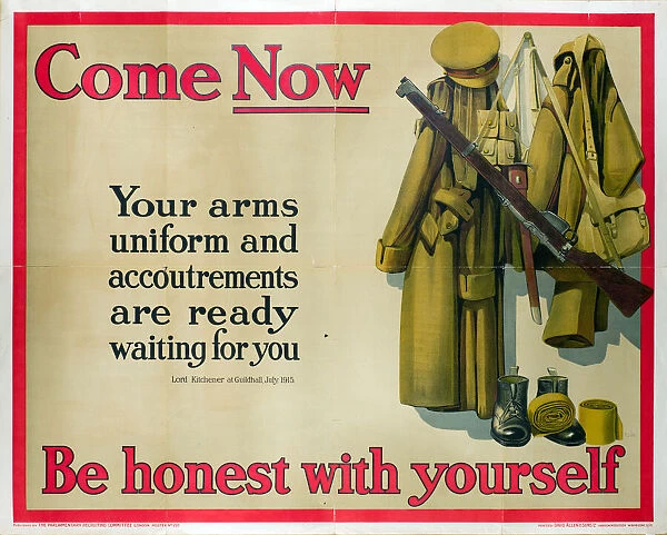 Irish recruitment poster, Come Now, WW1