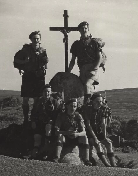 Irish Scouts at a wayside cross
