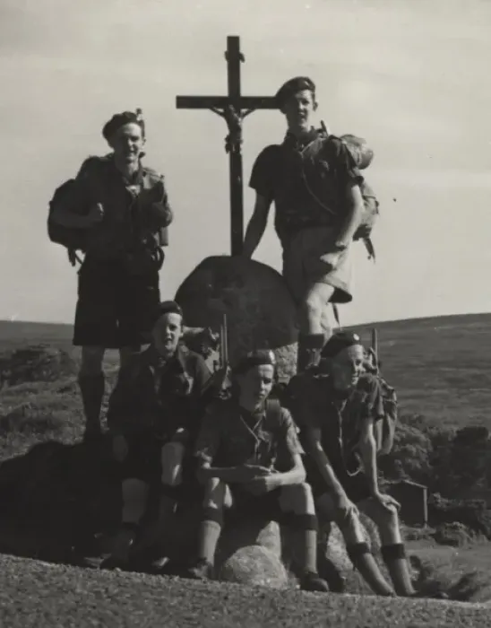 Framed Print : Irish Scouts at a wayside cross Framed Print : Irish Scouts at a wayside cross