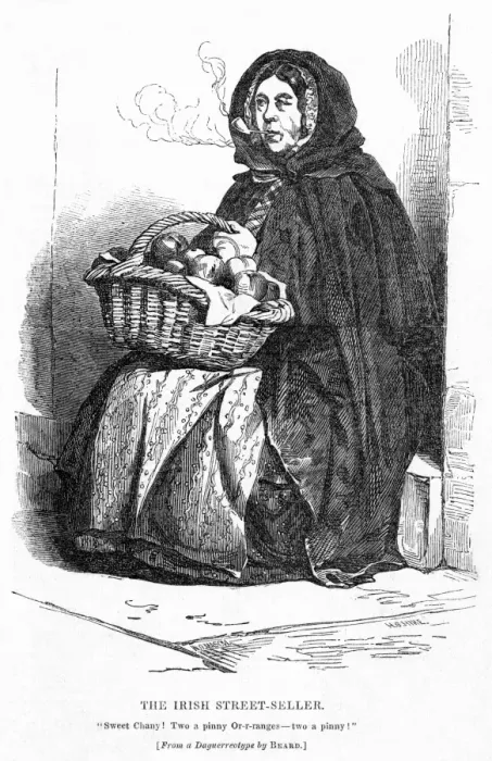 Framed Print : The Irish street-seller: oranges for sale in London, c. 1850 Framed Print : The Irish street-seller: oranges for sale in London, c. 1850