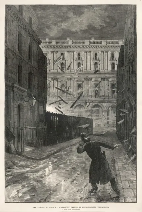Framed Print : Irish terrorism in London
