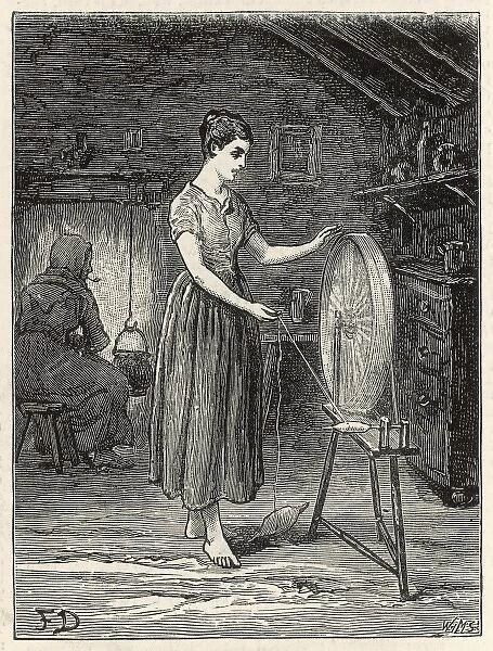 Irish Woman Spinning