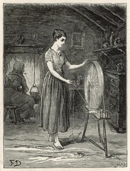 Framed Print : Irish Woman Spinning Framed Print : Irish Woman Spinning