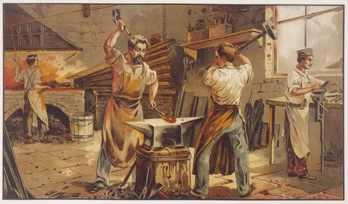Framed Print : An Iron Foundry C19Th Framed Print : An Iron Foundry C19Th
