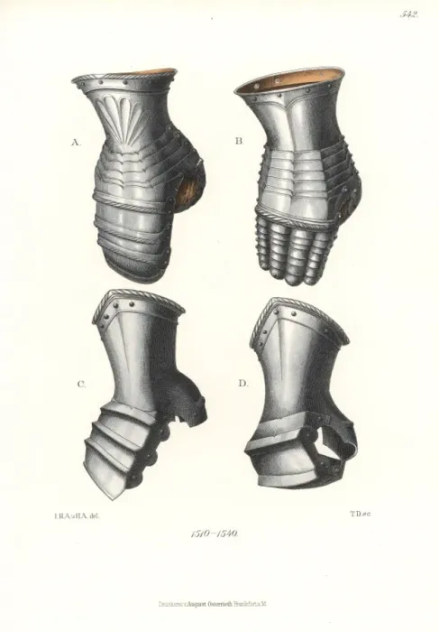 Framed Print : Iron gauntlets of the first half of the 16th century Framed Print : Iron gauntlets of the first half of the 16th century