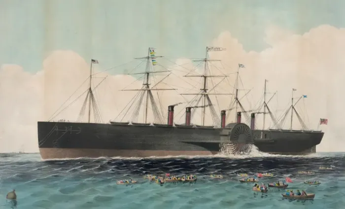 Framed Print : The iron steam ship Great Eastern 22, 500 tons: constructed u Framed Print : The iron steam ship Great Eastern 22, 500 tons: constructed u