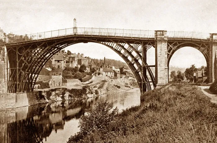 Framed Print : Ironbridge The Bridge early 1900s Framed Print : Ironbridge The Bridge early 1900s