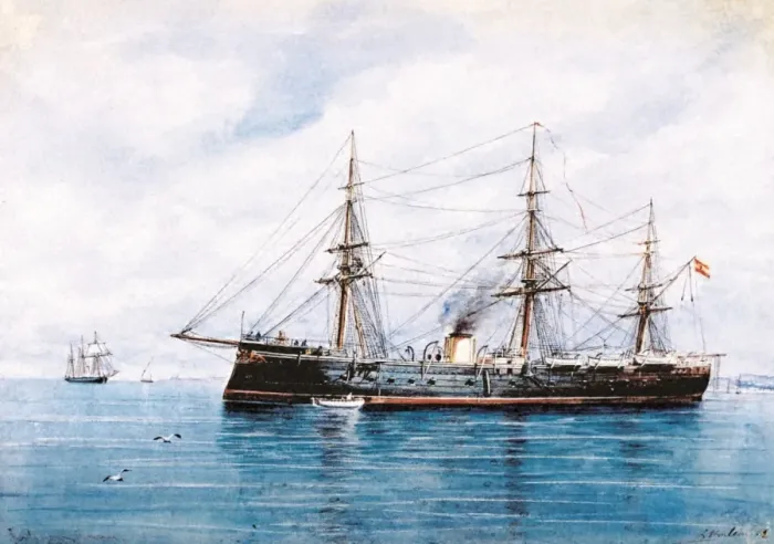 Framed Print : Ironclide warship Numancia (1864), the first ironclide of th Framed Print : Ironclide warship Numancia (1864), the first ironclide of th