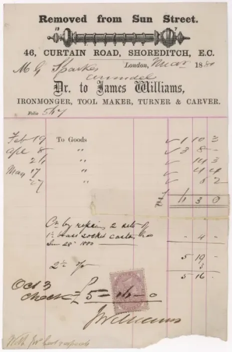 Framed Print : Ironmonger Receipt 1881 Framed Print : Ironmonger Receipt 1881