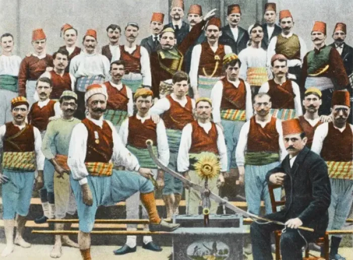 Framed Print : Irregular Galata Fireman and their Chief Framed Print : Irregular Galata Fireman and their Chief