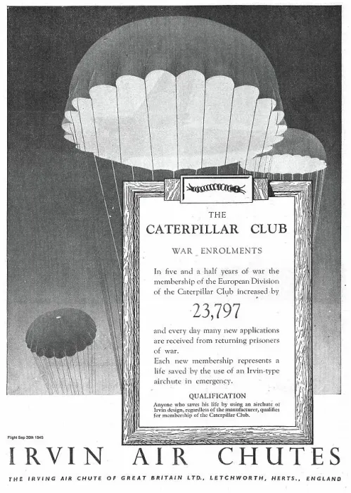 Framed Print : Irvin Air Chutes - Caterpillar Club Framed Print : Irvin Air Chutes - Caterpillar Club