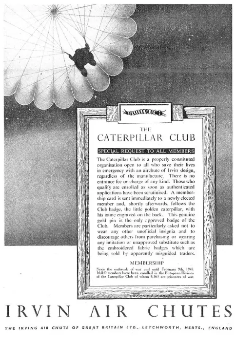 Framed Print : Irvin Air Chutes - Caterpillar Club Framed Print : Irvin Air Chutes - Caterpillar Club